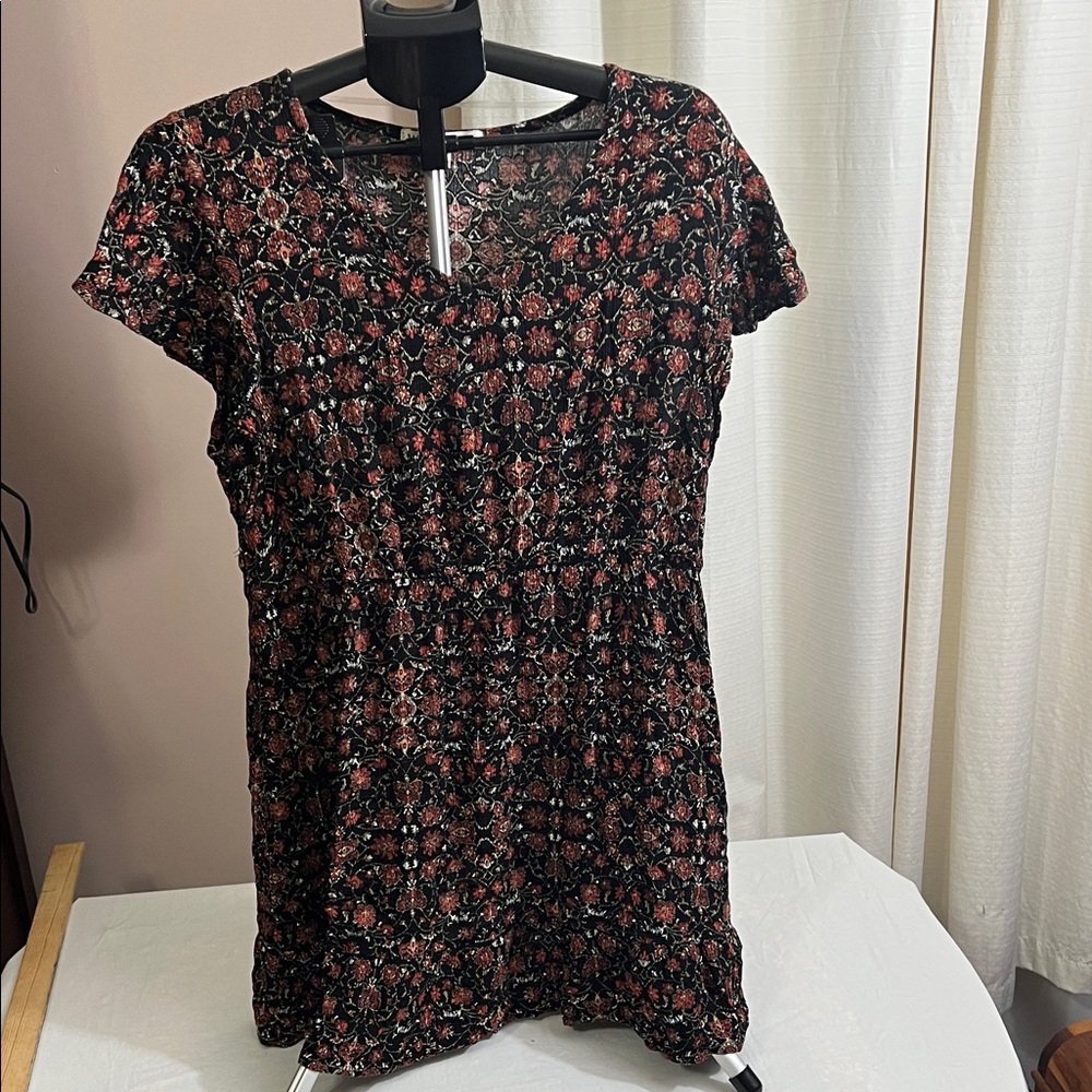 Wallflower Black and Red Patterned Midi Dress